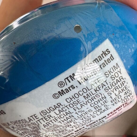 Vintage M&M’s Blue Round Tin Candy Ball – Y2K 90s Collectible – Sealed - Picture 3 of 3